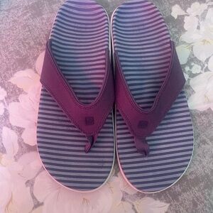Spenco Striped Purple and Blue Flip Flops